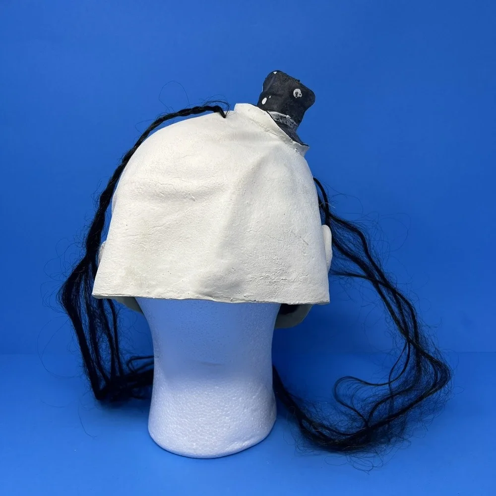 Halloween Evil Clown Scary Mask Carnival Prop Black White Costume-‎ Adult Size